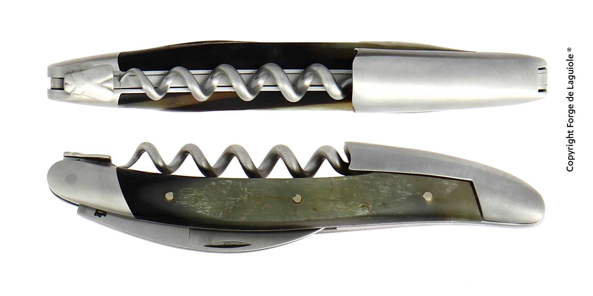 Forge De Laguiole Sommelier Aubrac Horn med sateng stål