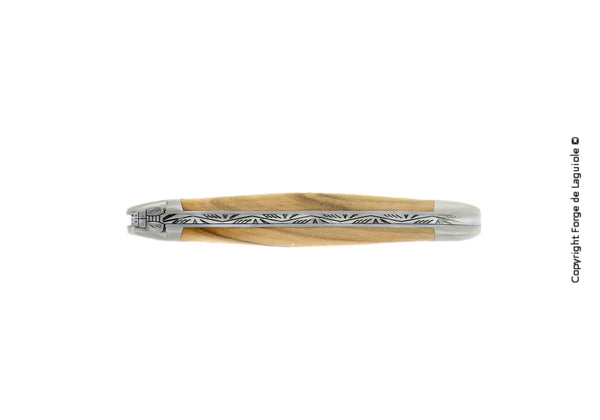 Forge De Laguiole, Lommekniv, 11 cm, håndtak i oliventre, matt finish