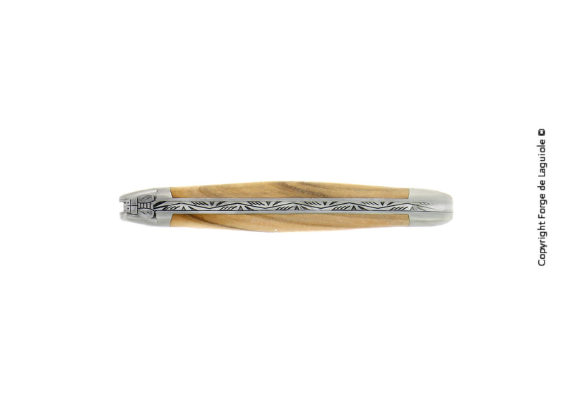 Forge De Laguiole, Lommekniv, 11 cm, håndtak i oliventre, matt finish