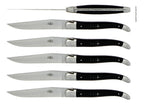 Forge De Laguiole-kniver med håndtak i ebenholt og rustfritt stål i satengfinish