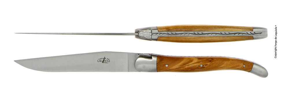 Forge De Laguiole kniver med håndtak i oliventre
