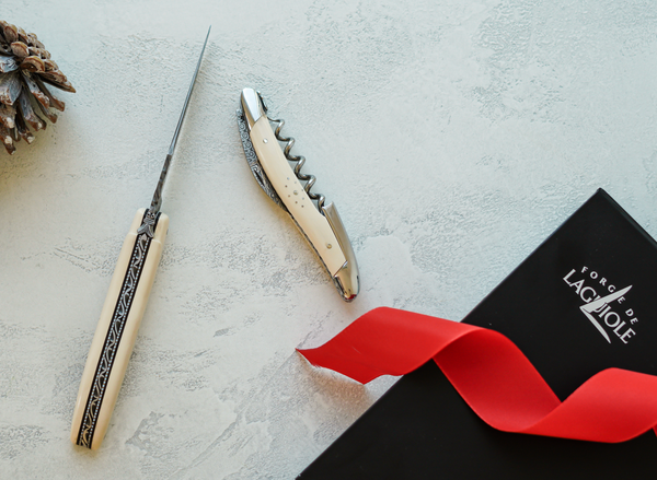 Gavesett - Mammouth Ivory - Vinsommelier og lommekniv - BEGRENSET SERIE - Forge De Laguiole