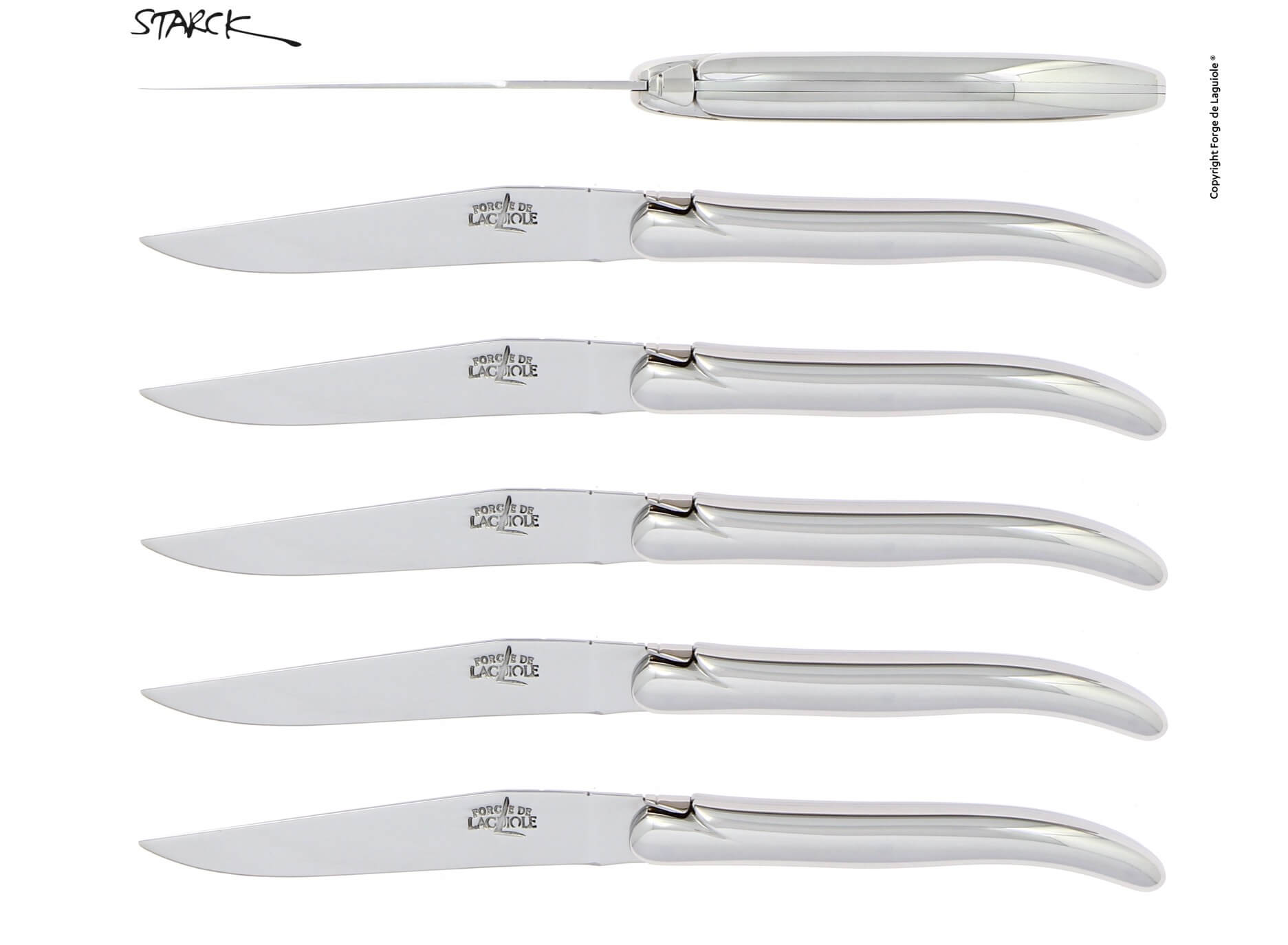 Sett med Forge De Laguiole-kniver designet av Philippe Starck
