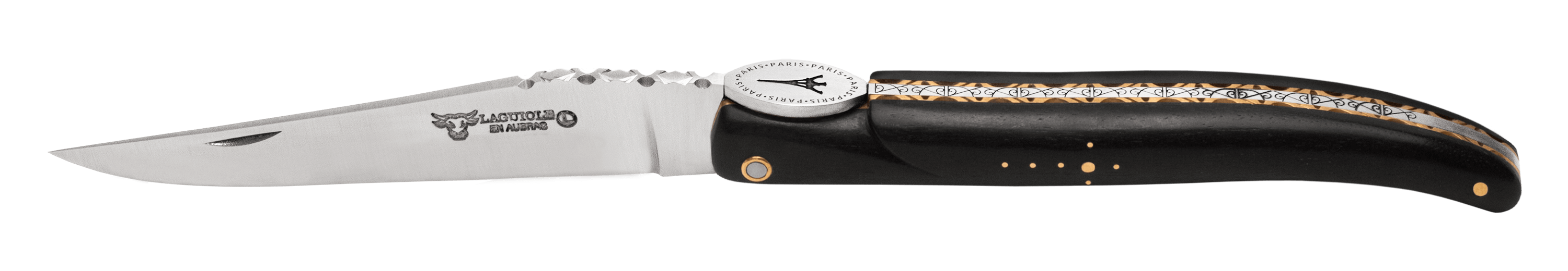 Laguiole En Aubrac - ORIGINE TOUR EIFFEL - Lommekniv med håndtak i ibenholt