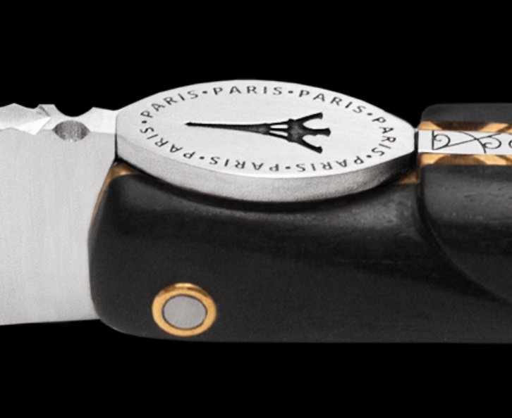 Laguiole En Aubrac - ORIGINE TOUR EIFFEL - Lommekniv med håndtak i ibenholt