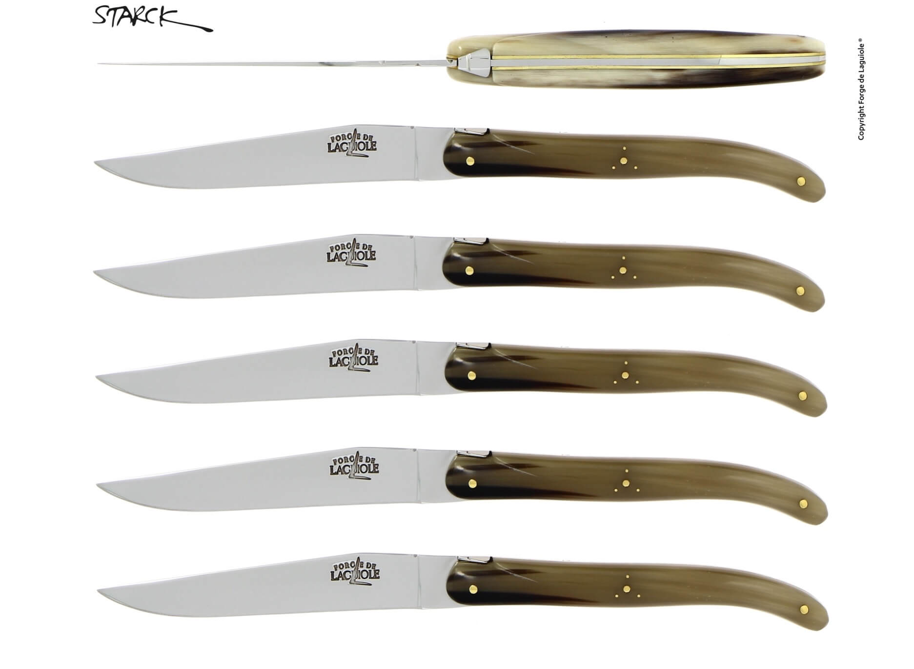 Sett med Forge De Laguiole-kniver designet av Philippe Starck