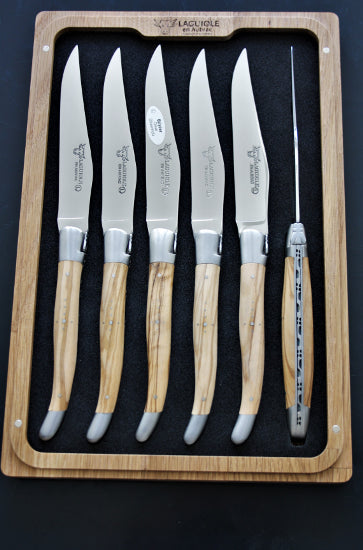Laguiole En Aubrac Olive Wood Steak Kniver