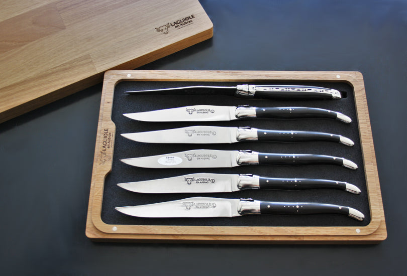 Laguiole En Aubrac biffkniver i ibenholt