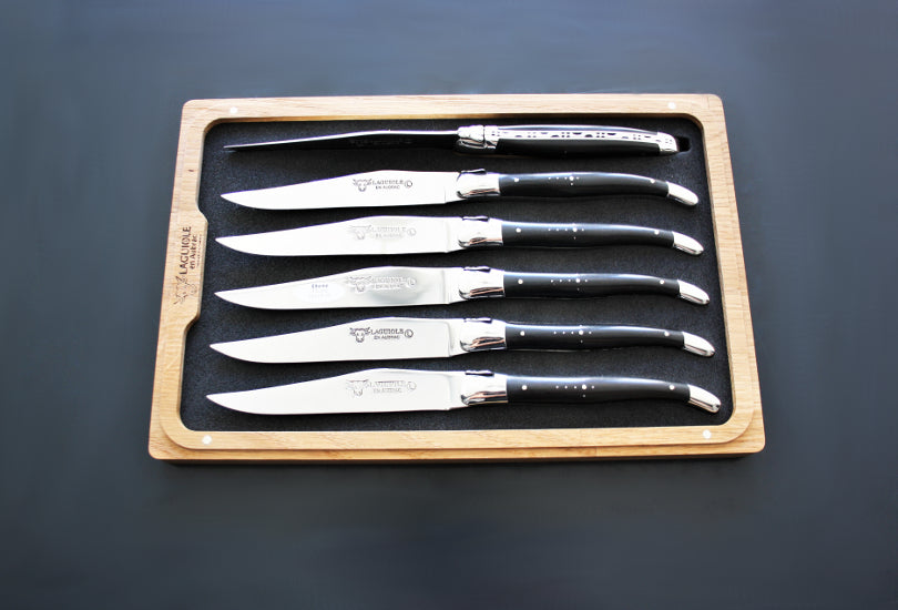 Laguiole En Aubrac biffkniver i ibenholt