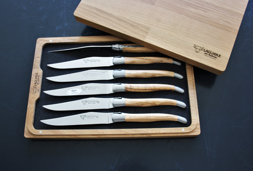 Laguiole En Aubrac Olive Wood Steak Kniver