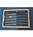 6 stk. Laguiole kniver (Sort Paperstone)